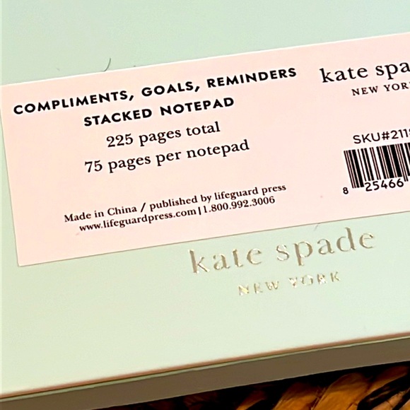 Kate Spade NWT Compliments, Goals, Reminders Stacked Notepads - Picture 4 of 4
